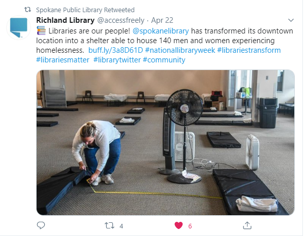 Spokane Public Library transformed into homeless shelter during COVID-19