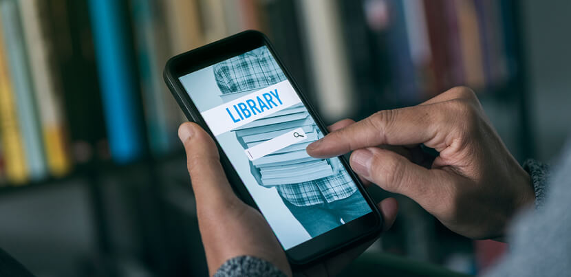 signing-into-library-service-on-smartphone