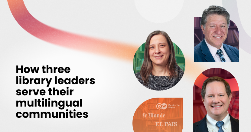 Graphic showing three library leaders