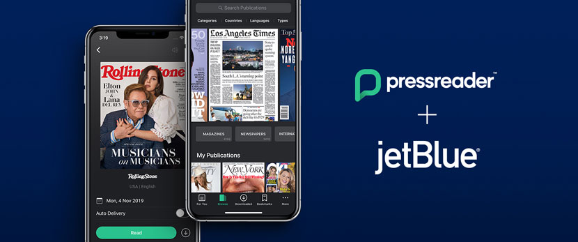 PressReader partners with JetBlue