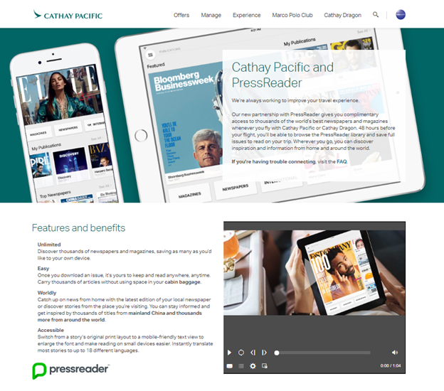 Cathay Pacific and PressReader